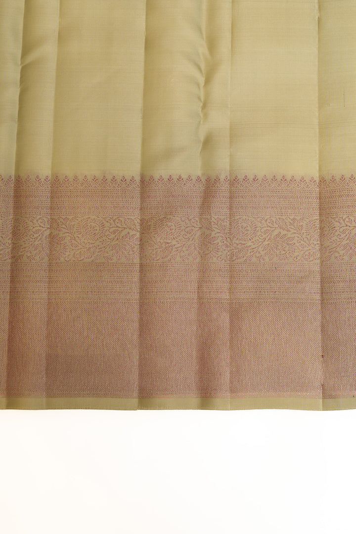 Mint green turning border brocade pure Kanchipuram silk saree