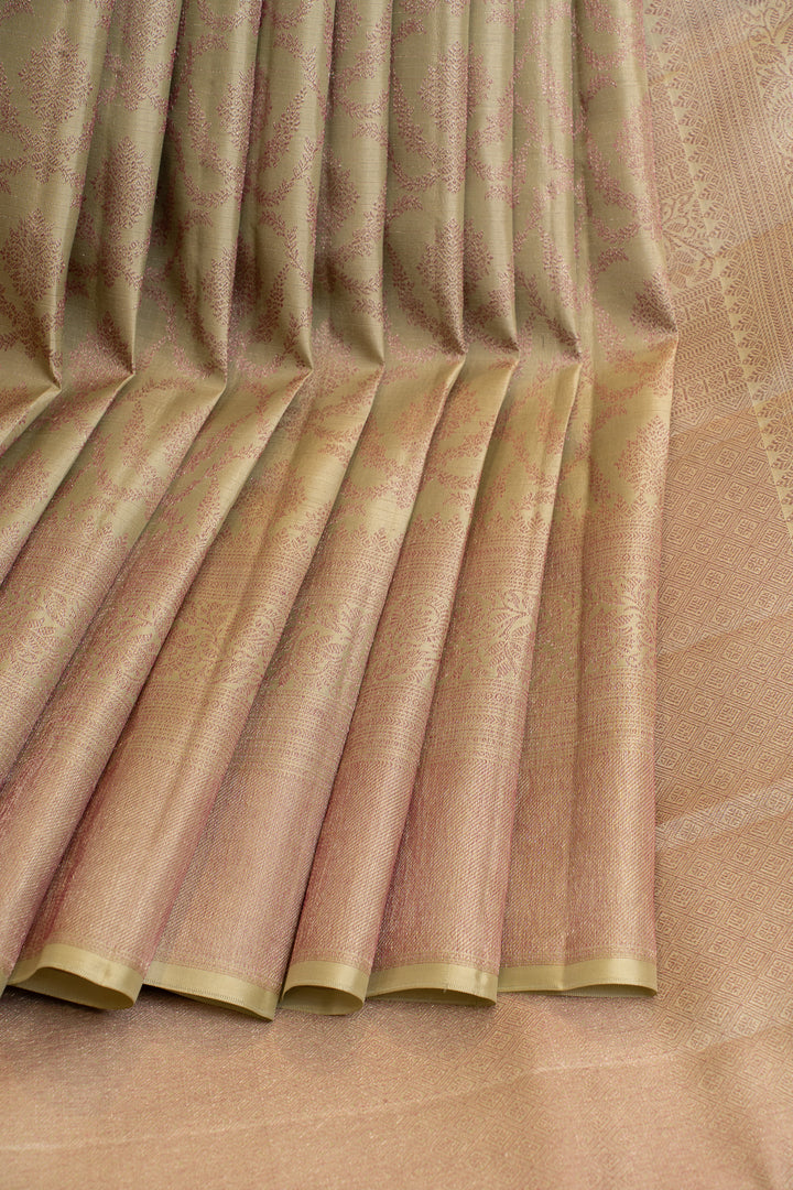 Mint green turning border brocade pure Kanchipuram silk saree