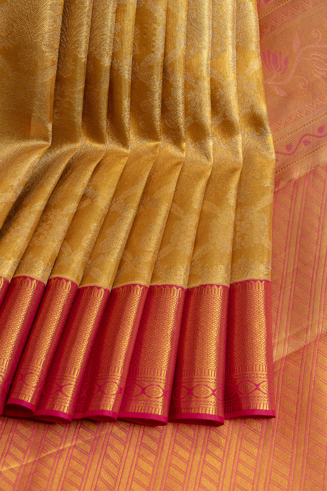 Gold brocade pure Kanchipuram silk saree