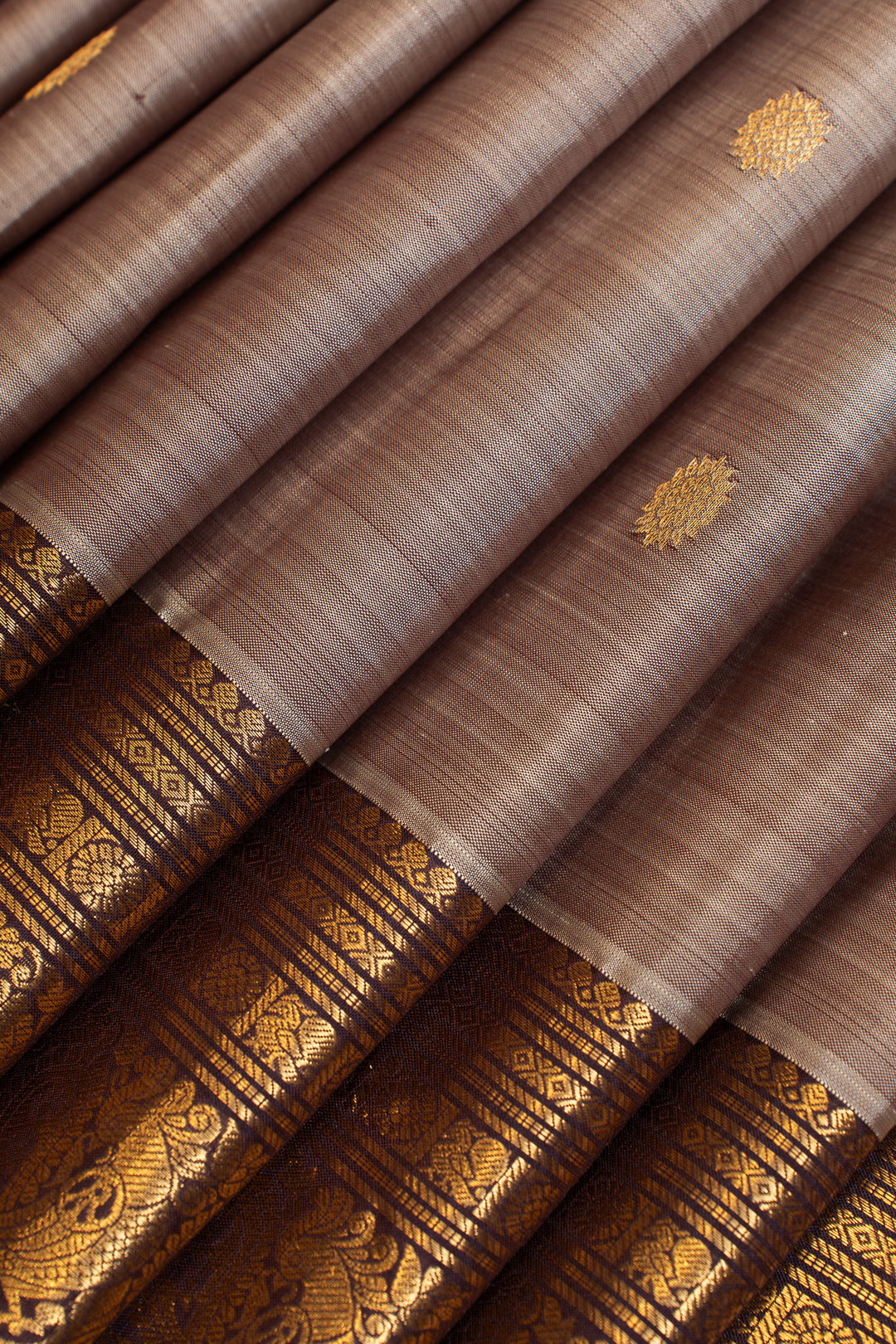 Mauve purple traditional pure Kanchipuram silk saree
