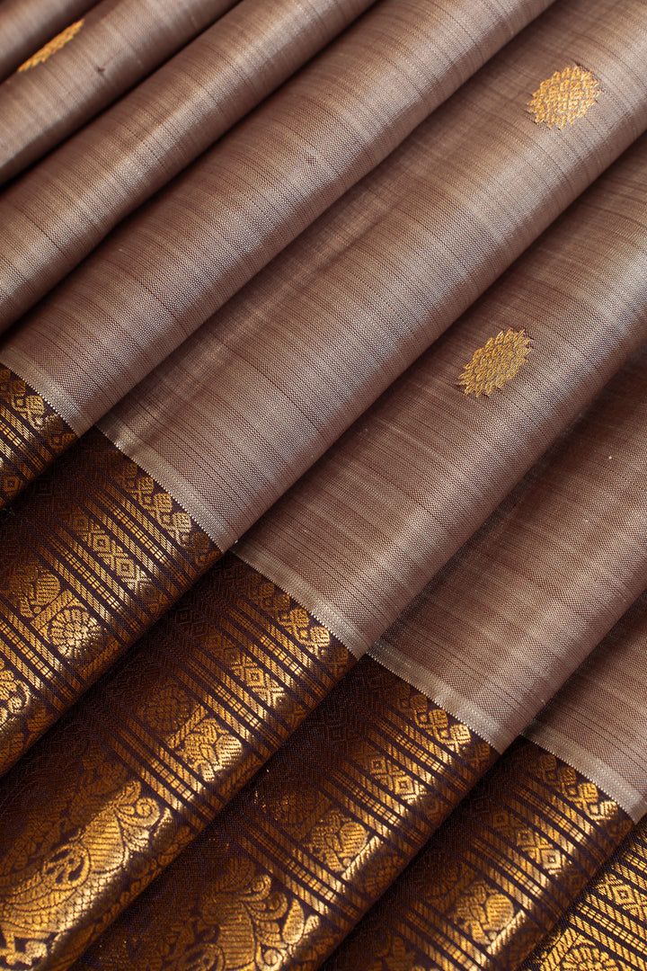 Mauve purple traditional pure Kanchipuram silk saree