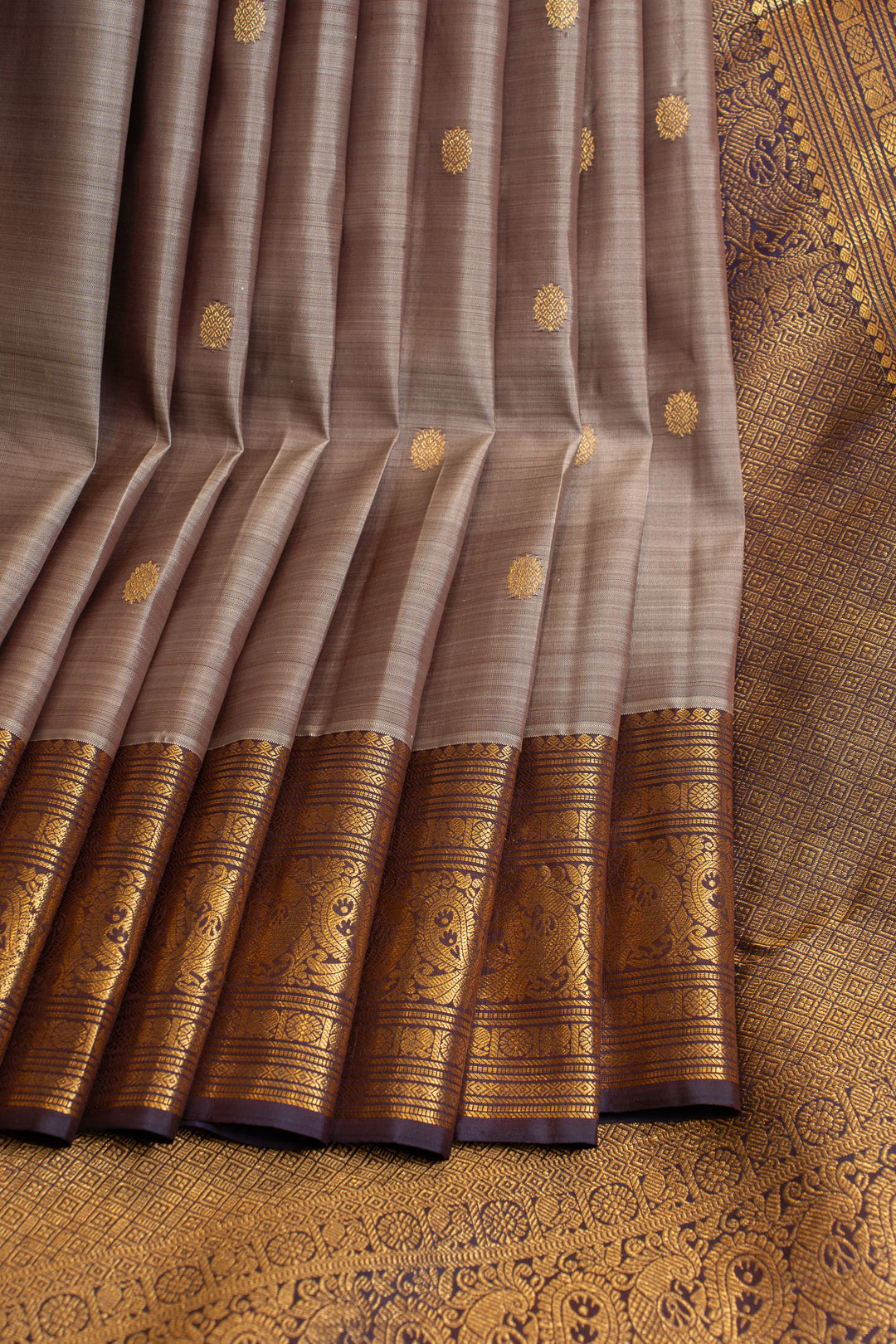 Mauve purple traditional pure Kanchipuram silk saree