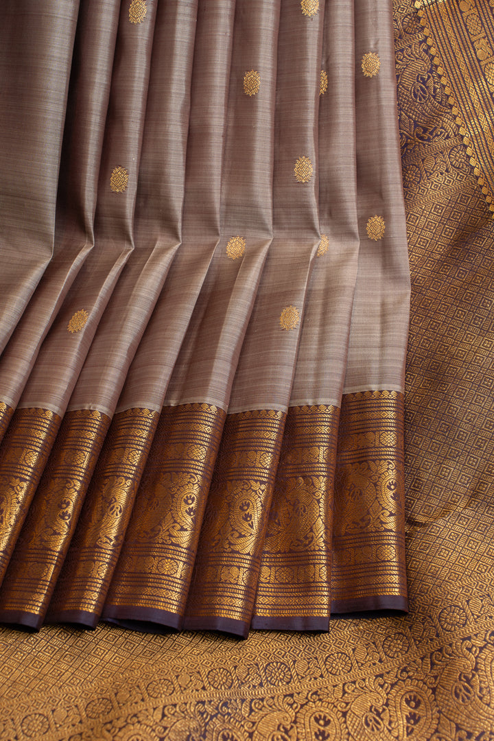 Mauve purple traditional pure Kanchipuram silk saree