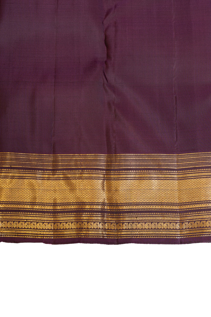 Magenta purple Varisaipettu pure Kanchipuram silk saree