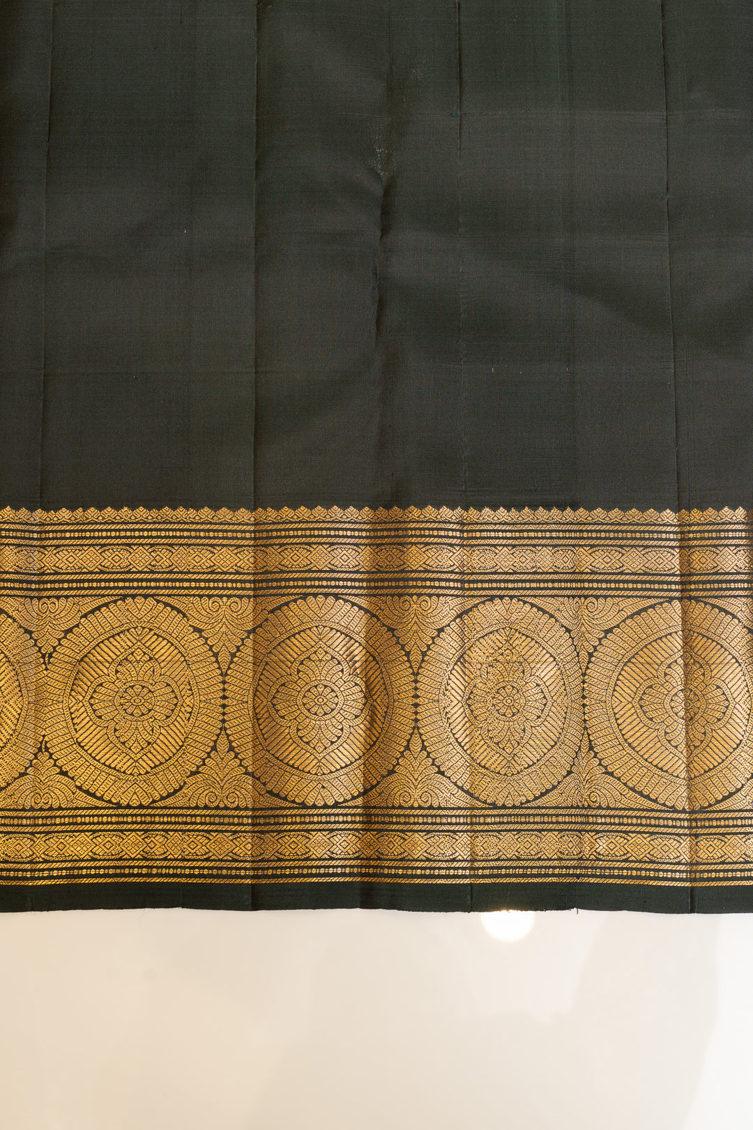 Jamun and green checks pure Kanchipuram silk saree