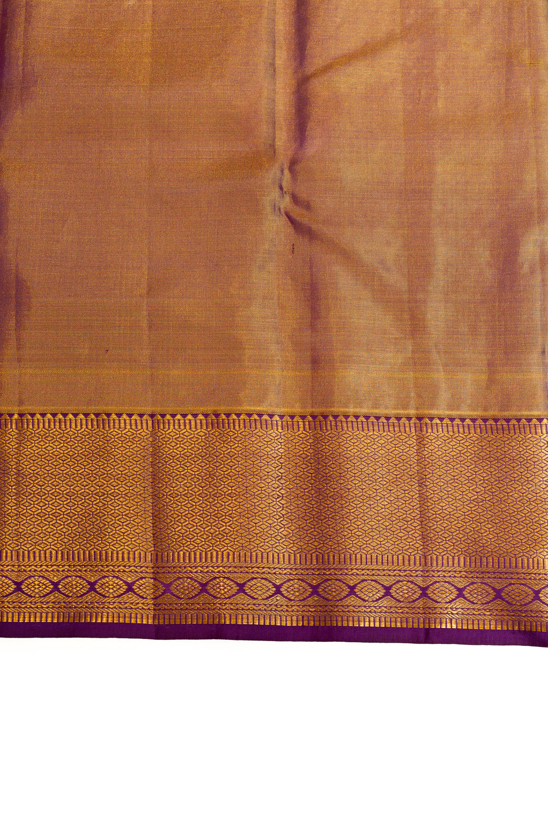 Cream and purple brocade pure Kanchipuram silk saree