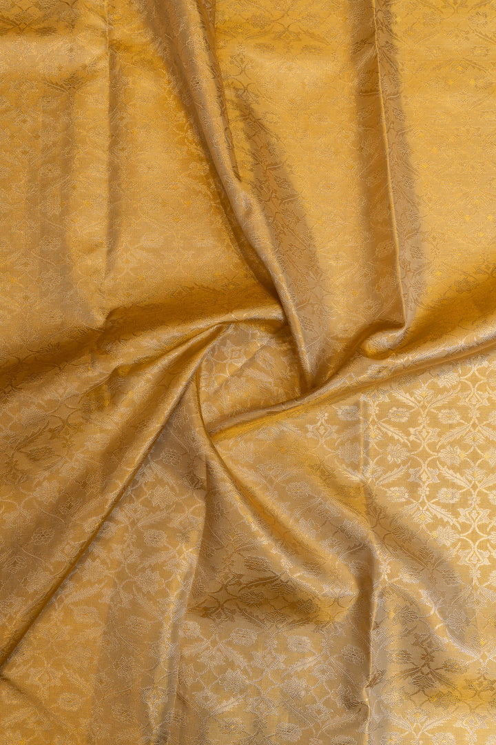 Cream and purple brocade pure Kanchipuram silk saree