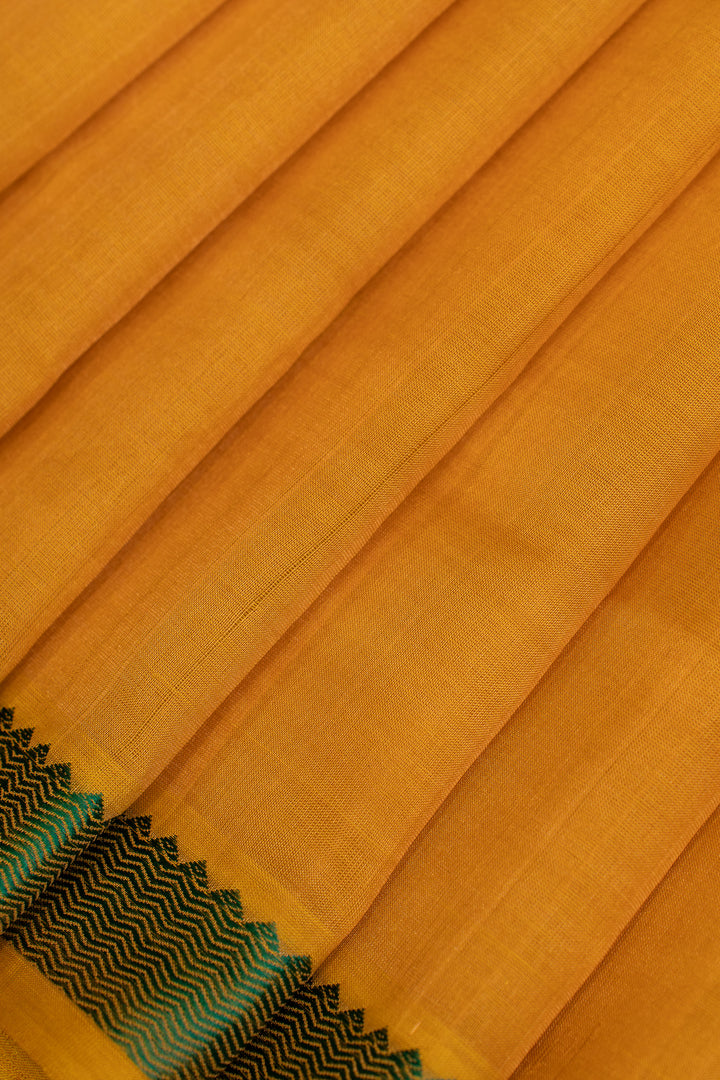 Yellow and green pure silk cotton saree