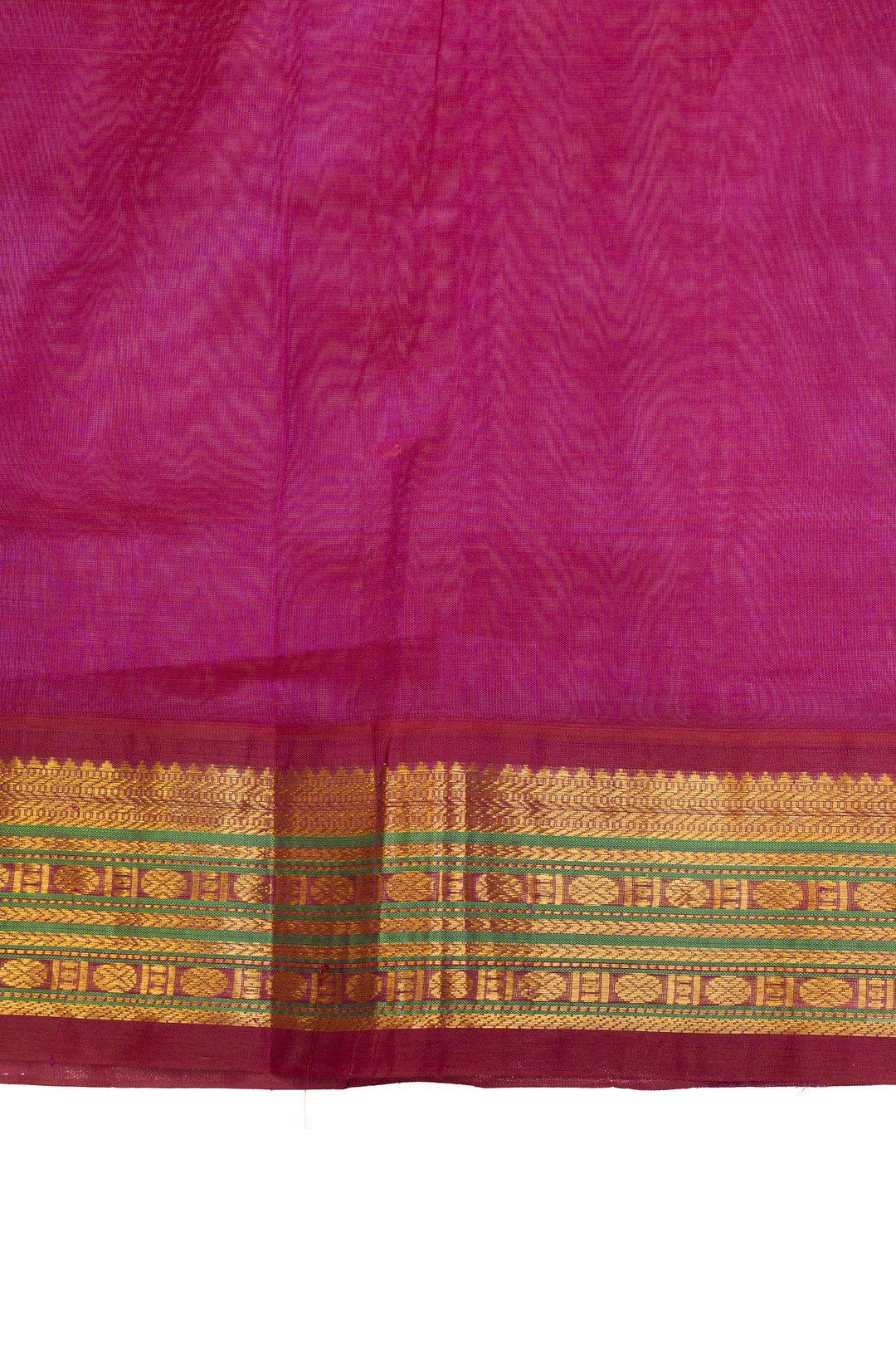Green and pink checks pure silk cotton saree