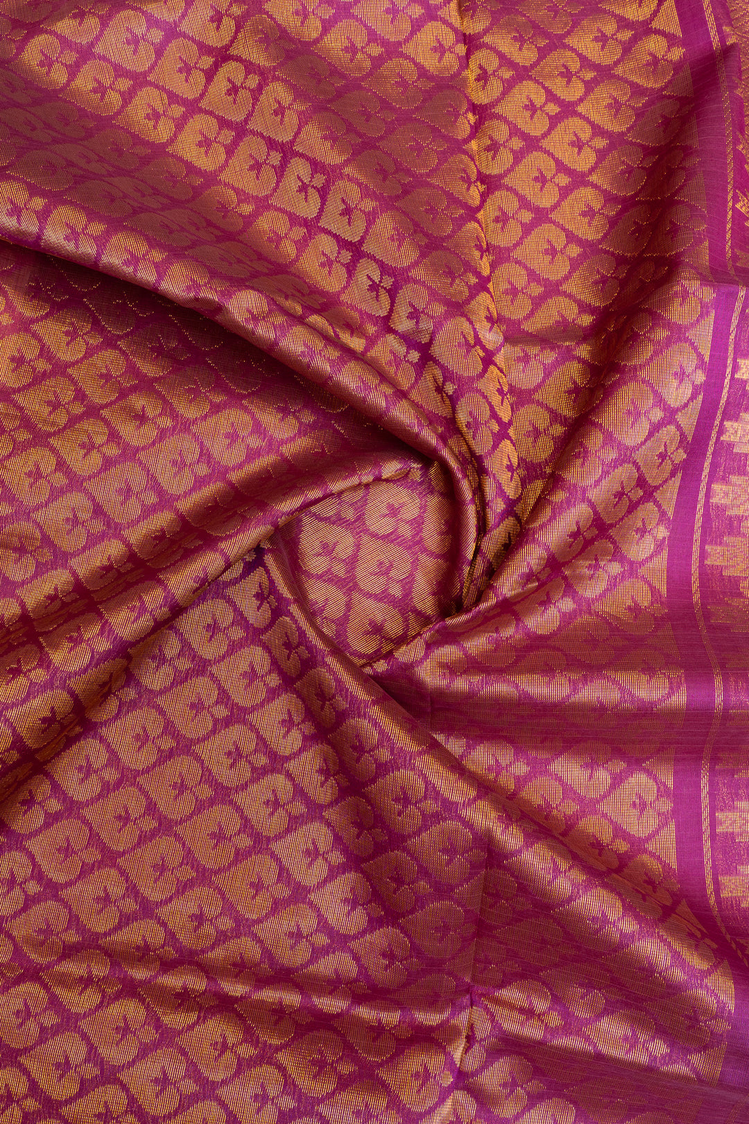 Pink and magenta checks pure silk cotton saree
