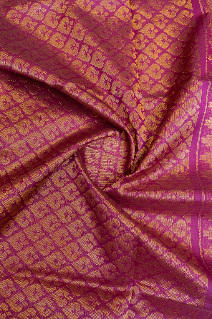 Pink and magenta checks pure silk cotton saree