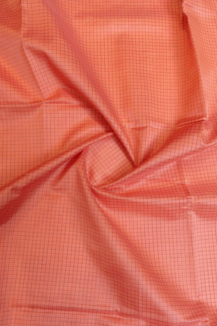 Pink and magenta checks pure silk cotton saree