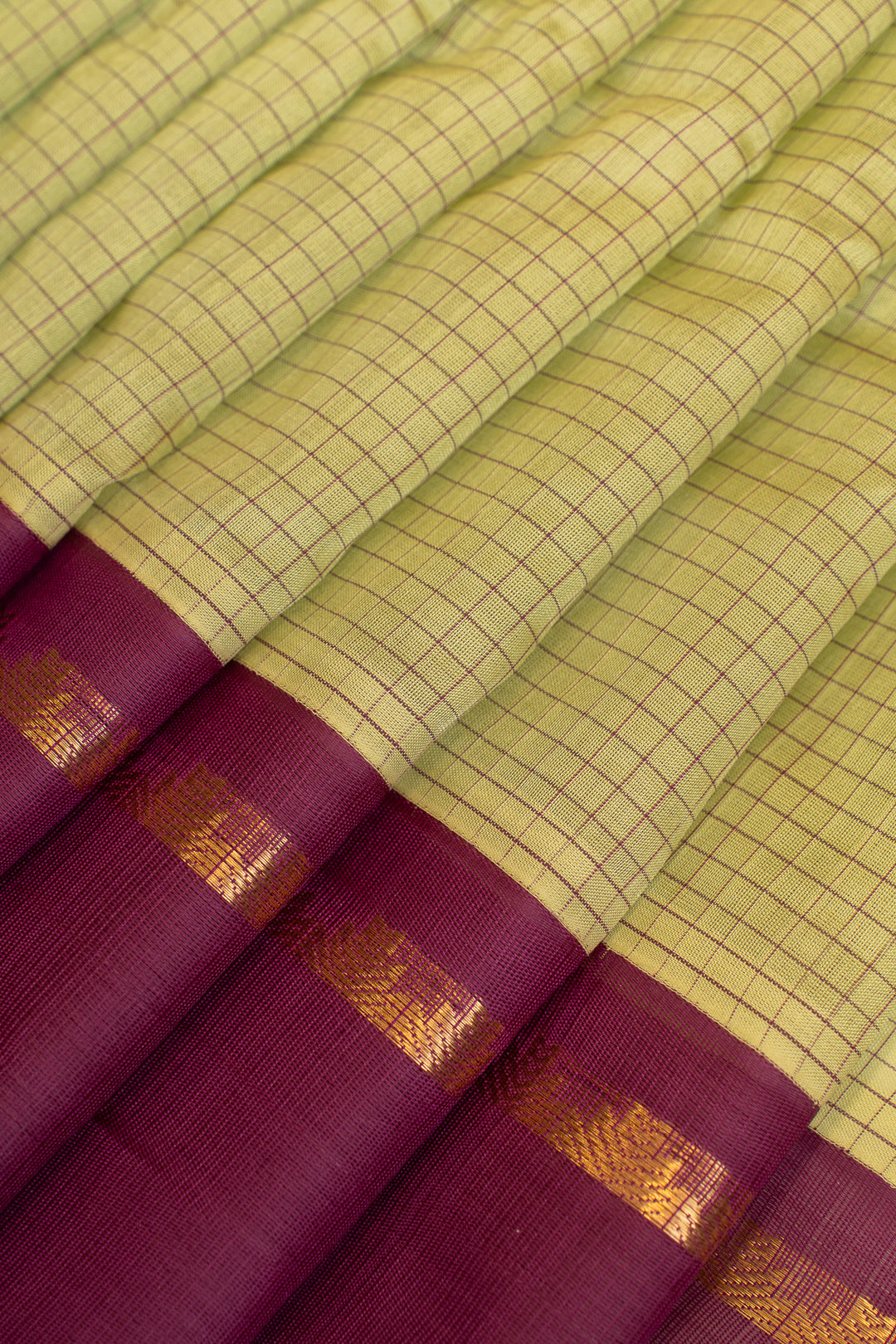 Green checks checks pure silk cotton saree