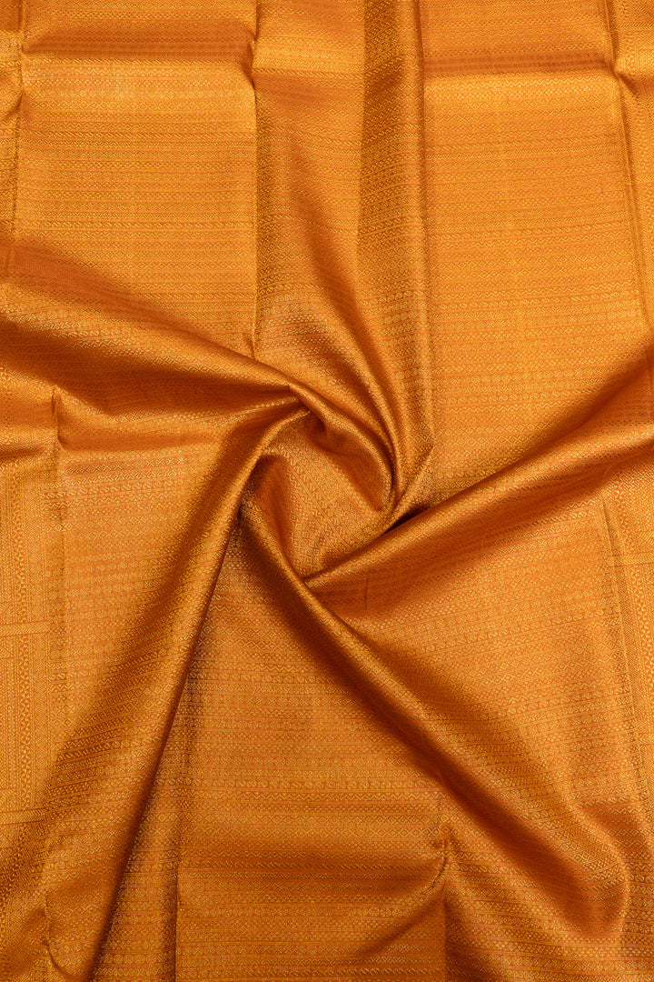 Rust orange temple border pure Kanchipuram silk saree
