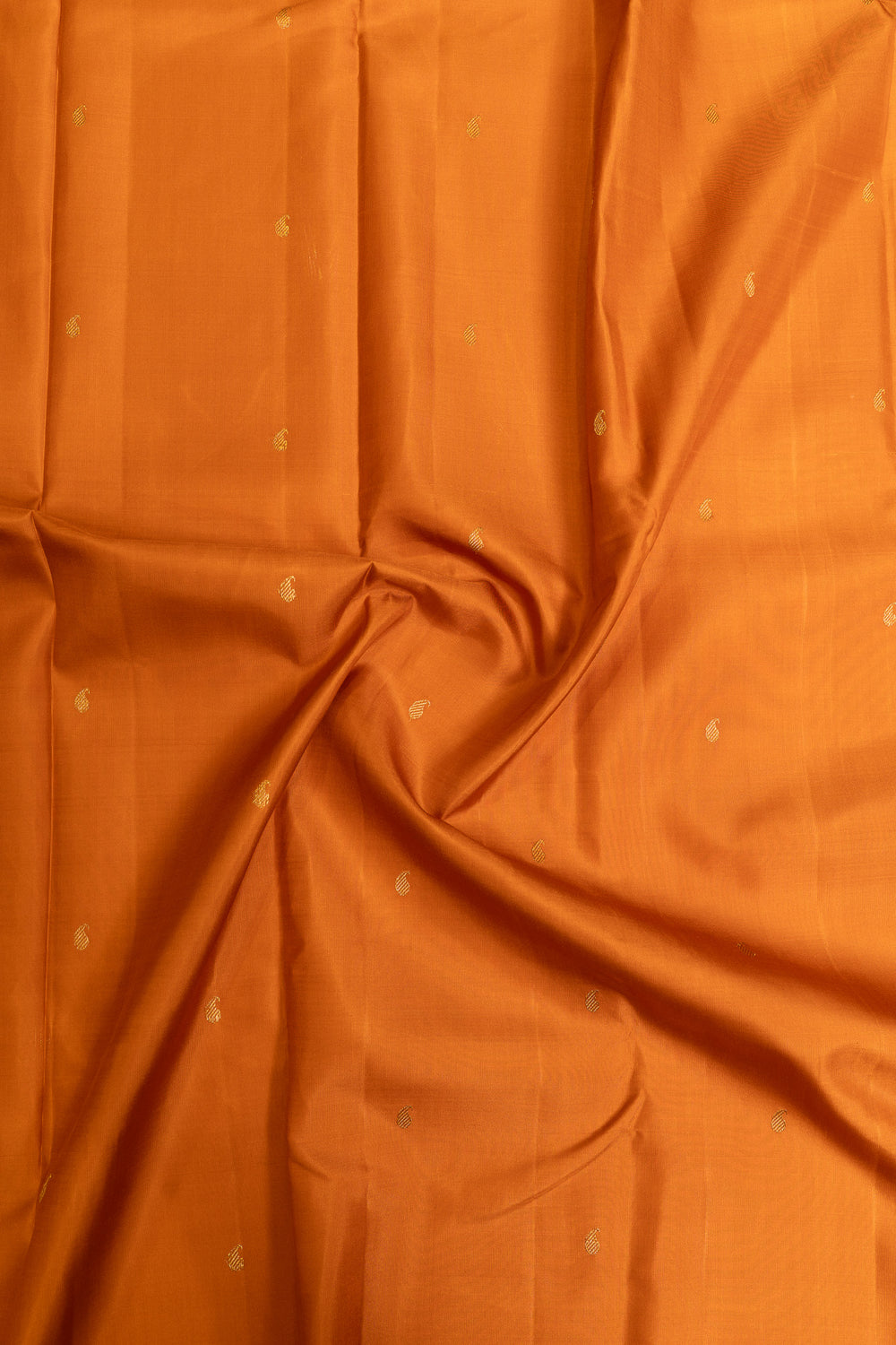 Rust orange temple border pure Kanchipuram silk saree