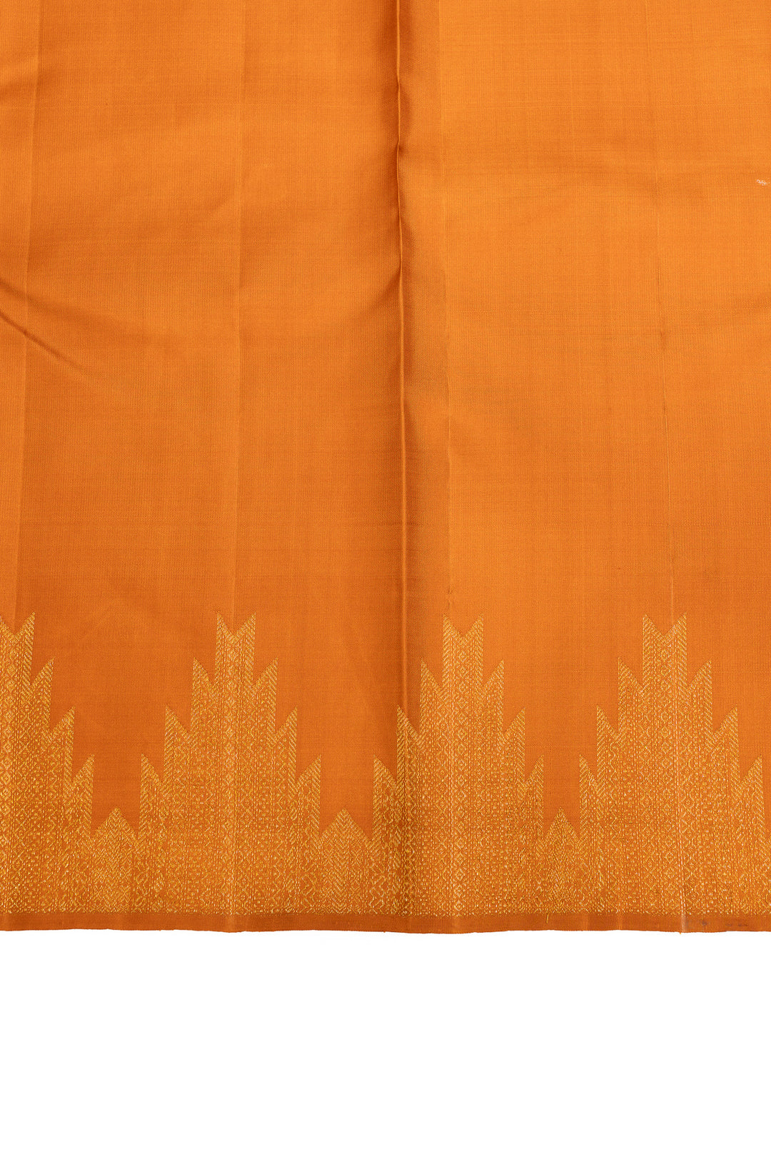 Rust orange temple border pure Kanchipuram silk saree