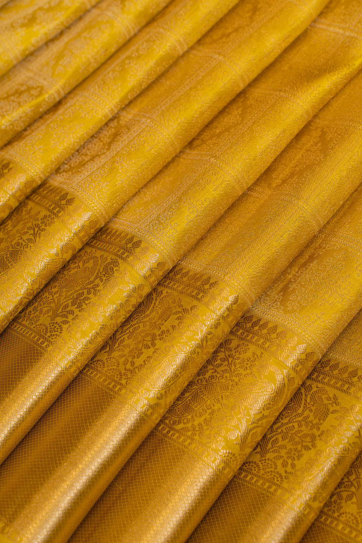Golden tissue pure Kanchipuram silk saree