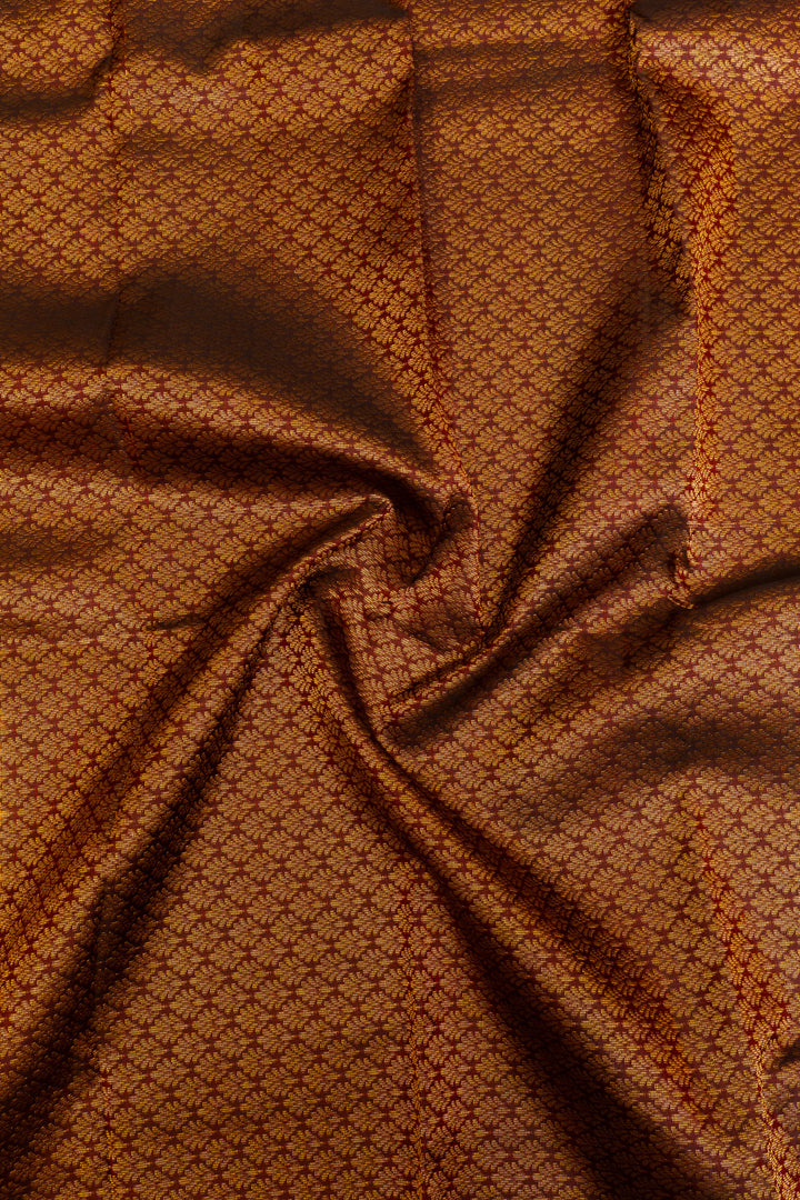 Orange and maroon pure Kanchipuram silk saree