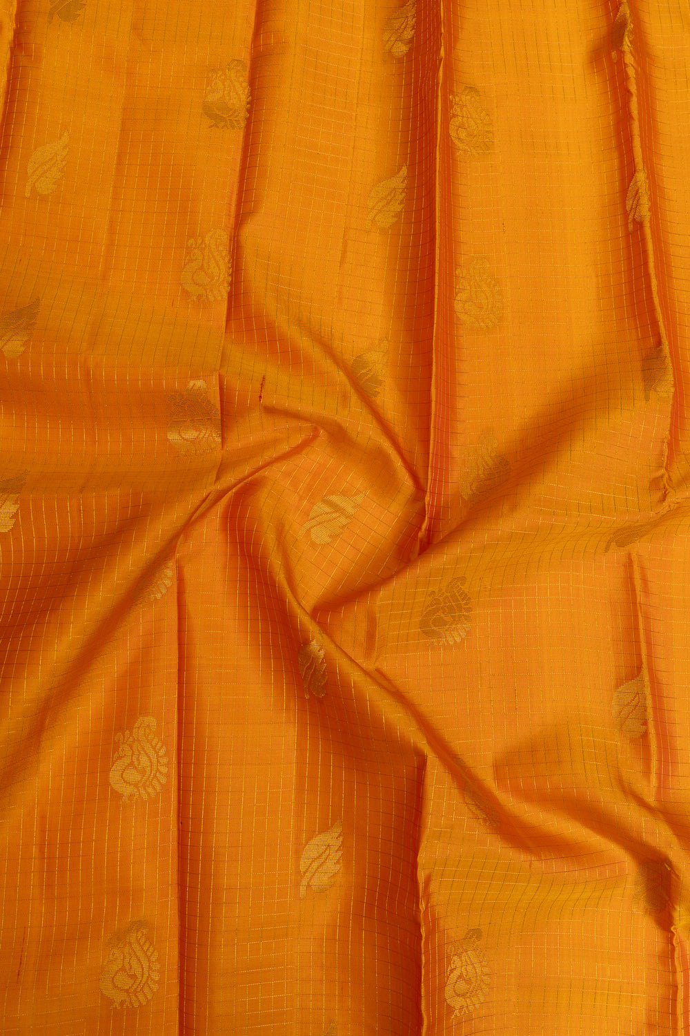 Orange and maroon pure Kanchipuram silk saree