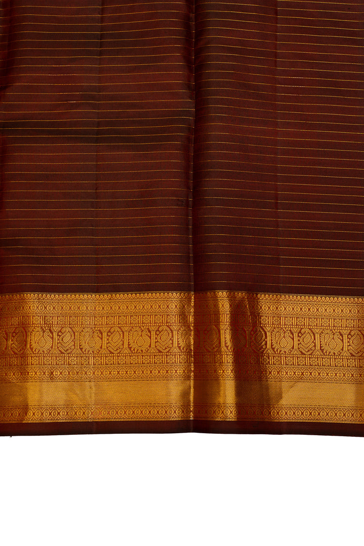 Orange and maroon pure Kanchipuram silk saree