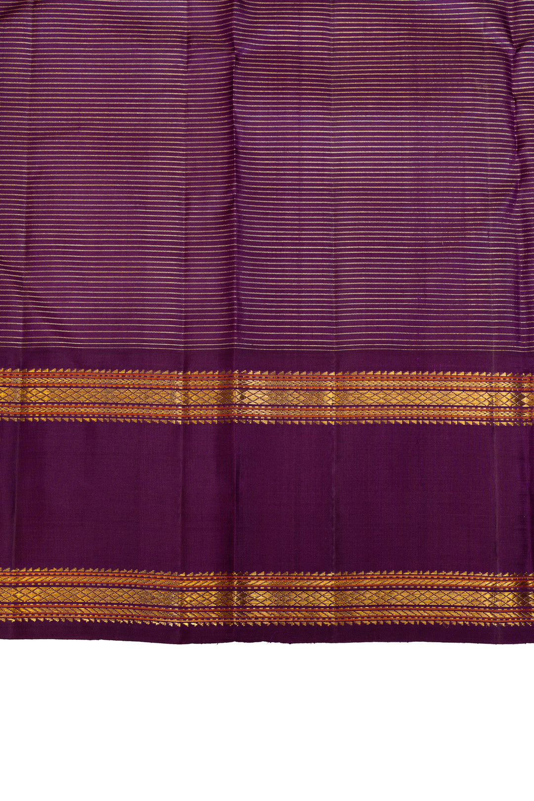 Magenta and purple checks pure Kanchipuram silk saree