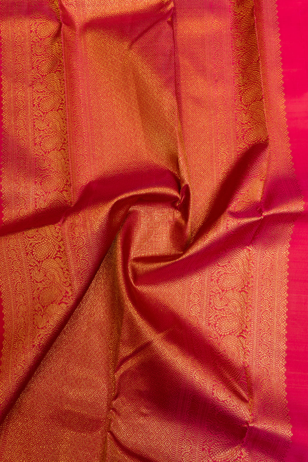 Orange Paithani pure Kanchipuram silk saree