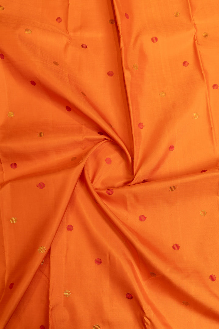 Orange Paithani pure Kanchipuram silk saree