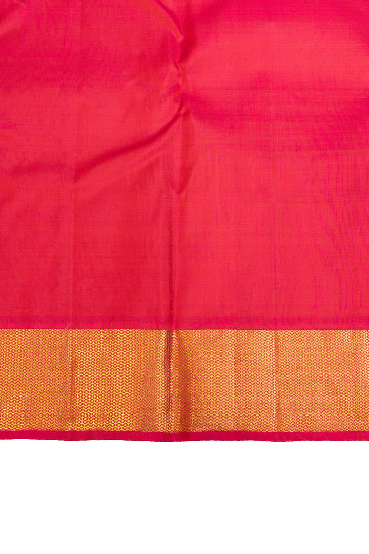Orange Paithani pure Kanchipuram silk saree