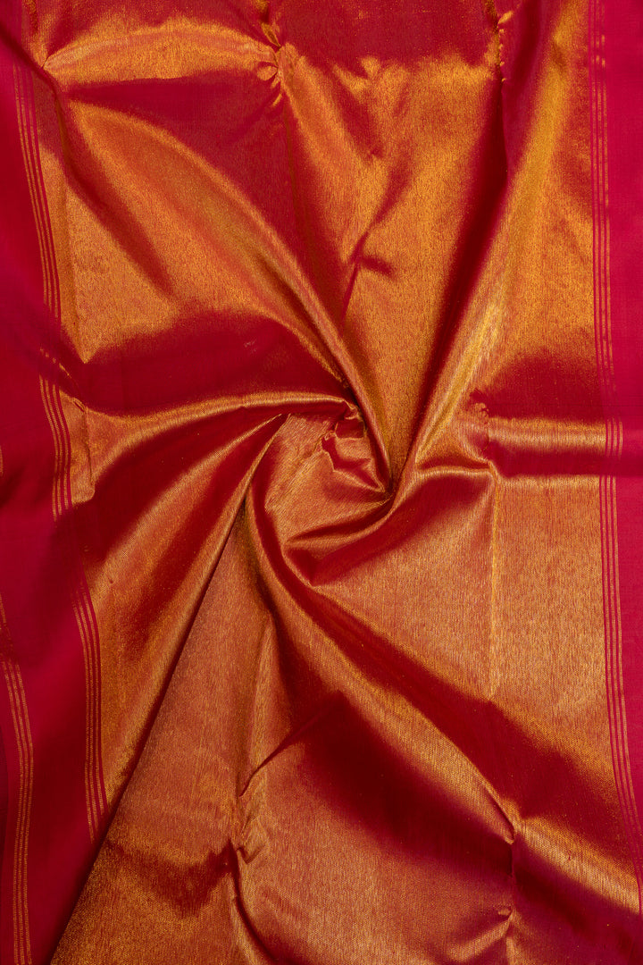 Royal blue and red temple border pure Kanchipuram silk saree