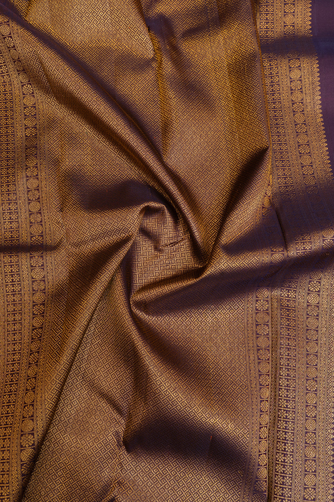 Cream and magenta Muthu Zari checks pure Kanchipuram silk saree