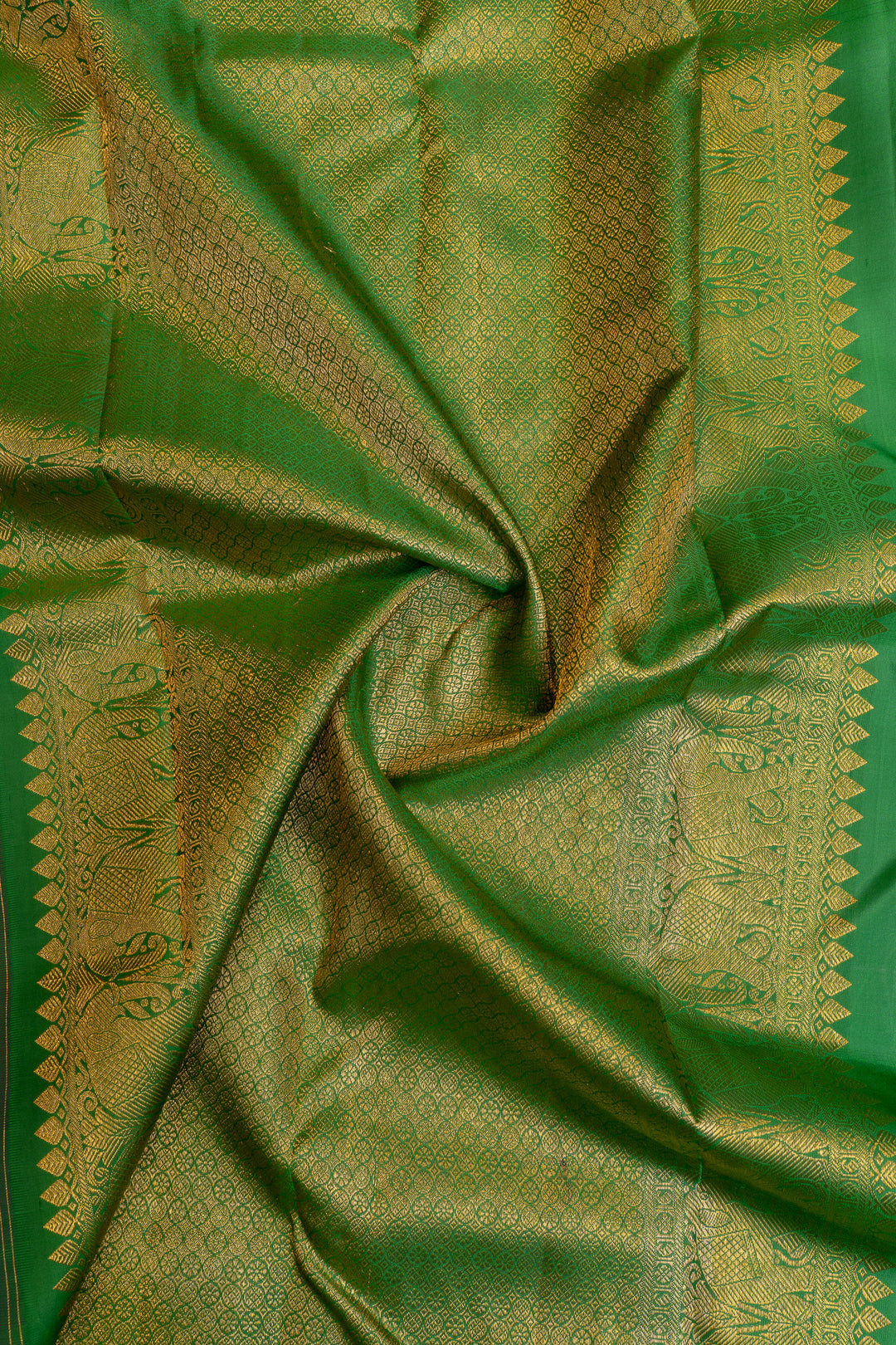 Purple and green varisaipettu  pure Kanchipuram silk saree