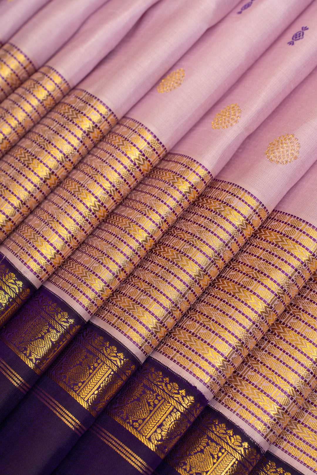 Lilac purple  traditional pure Kanchipuram silk saree