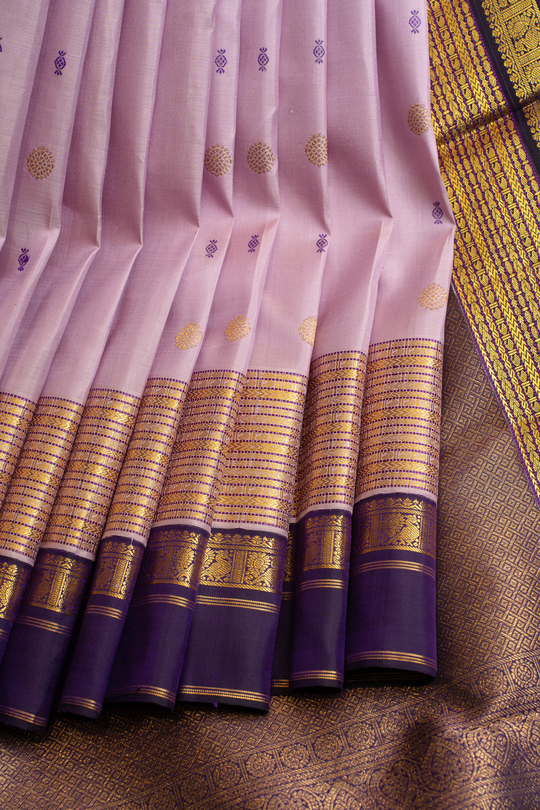Lilac purple  traditional pure Kanchipuram silk saree
