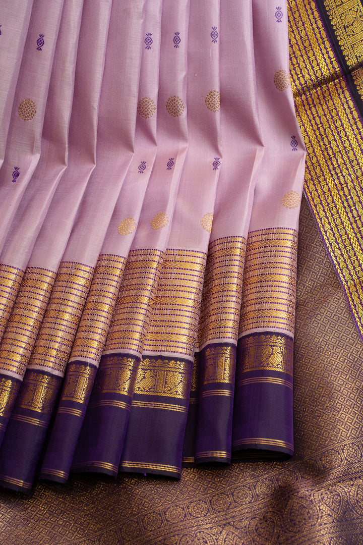 Lilac purple  traditional pure Kanchipuram silk saree
