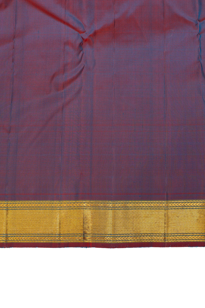 Peacock blue leheriya  pure Kanchipuram silk saree