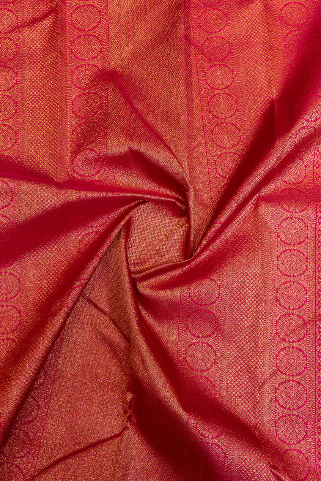 Yellow and magenta traditional  pure Kanchipuram silk saree