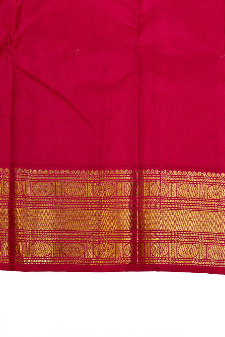 Yellow and magenta traditional  pure Kanchipuram silk saree