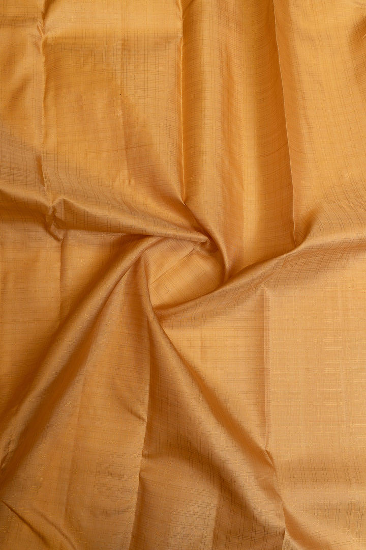 Beige and parrot green  pure Kanchipuram silk saree