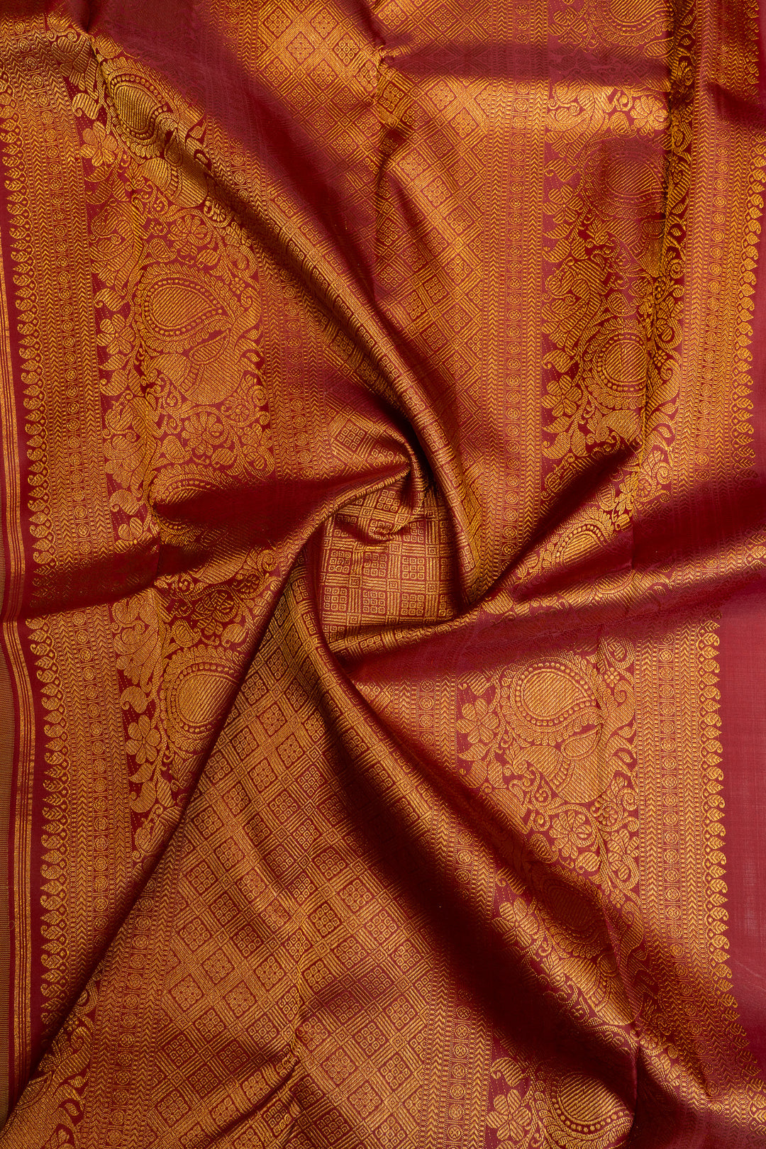 Parrot green maroon vintage  pure Kanchipuram silk saree