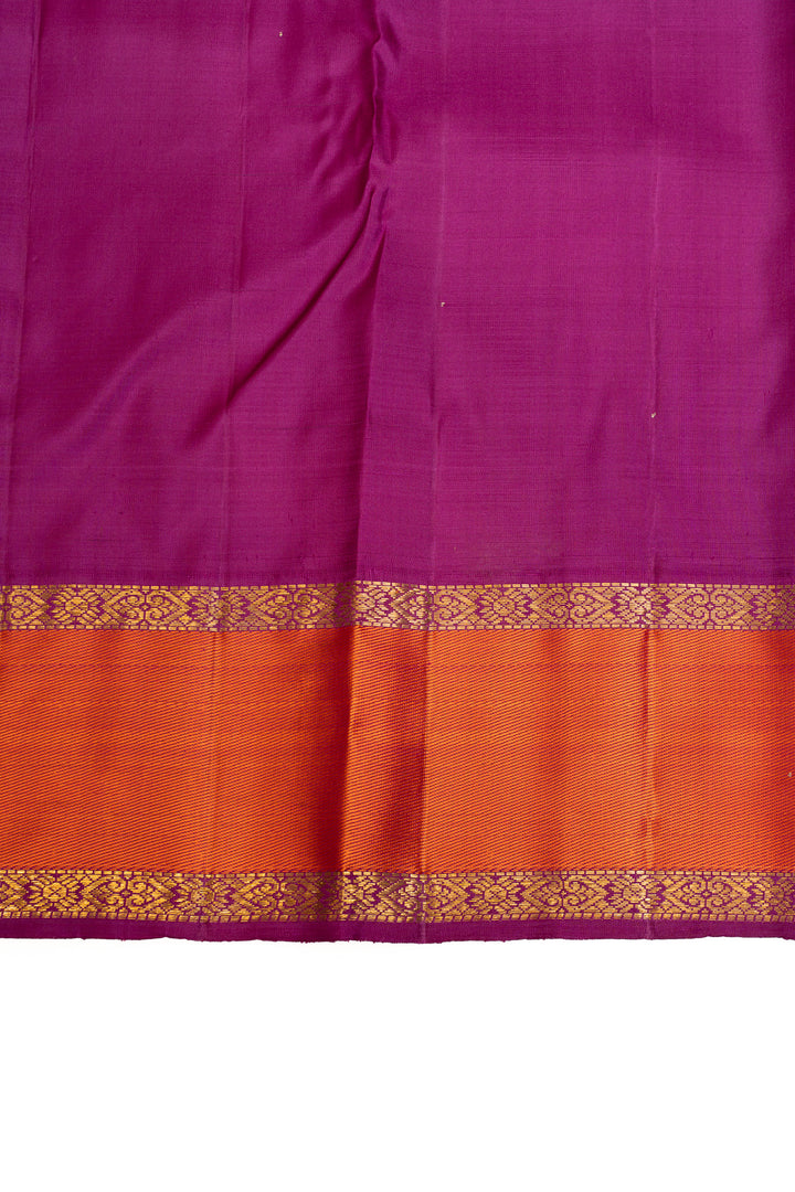 Pastel yellow thread stripes  pure Kanchipuram silk saree