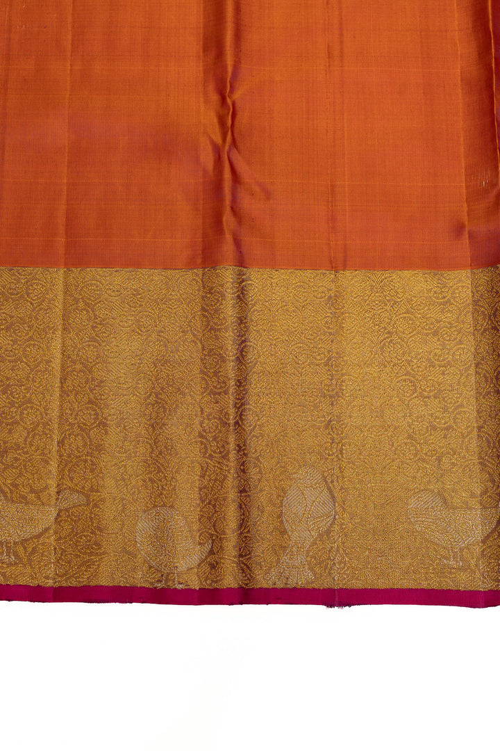Submerging purple turning border  pure Kanchipuram silk saree