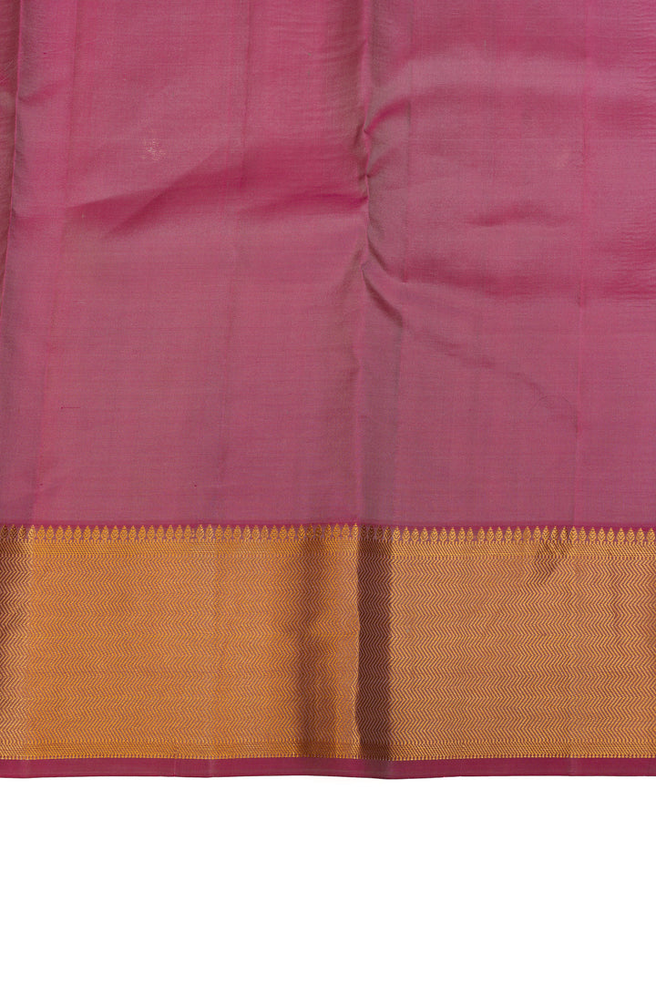 Beige thread brocade pure Kanchipuram silk saree