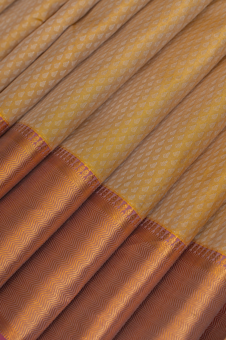 Beige thread brocade pure Kanchipuram silk saree