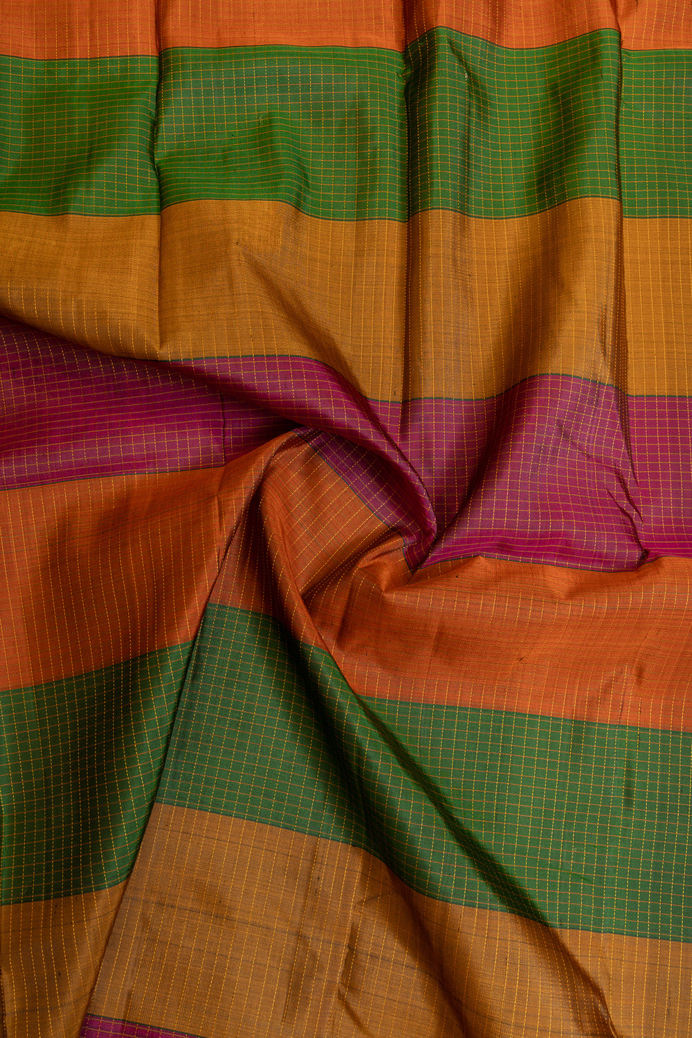 Multi stripes pure Kanchipuram silk saree