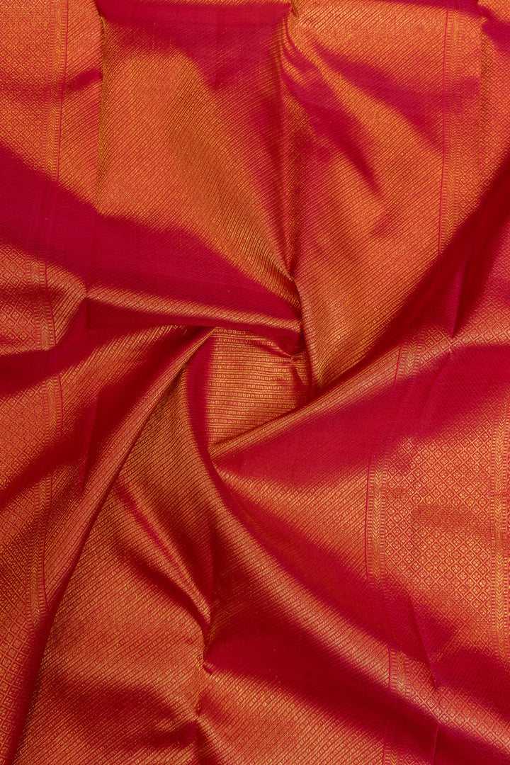 Blue and red multi checks pure Kanchipuram silk saree