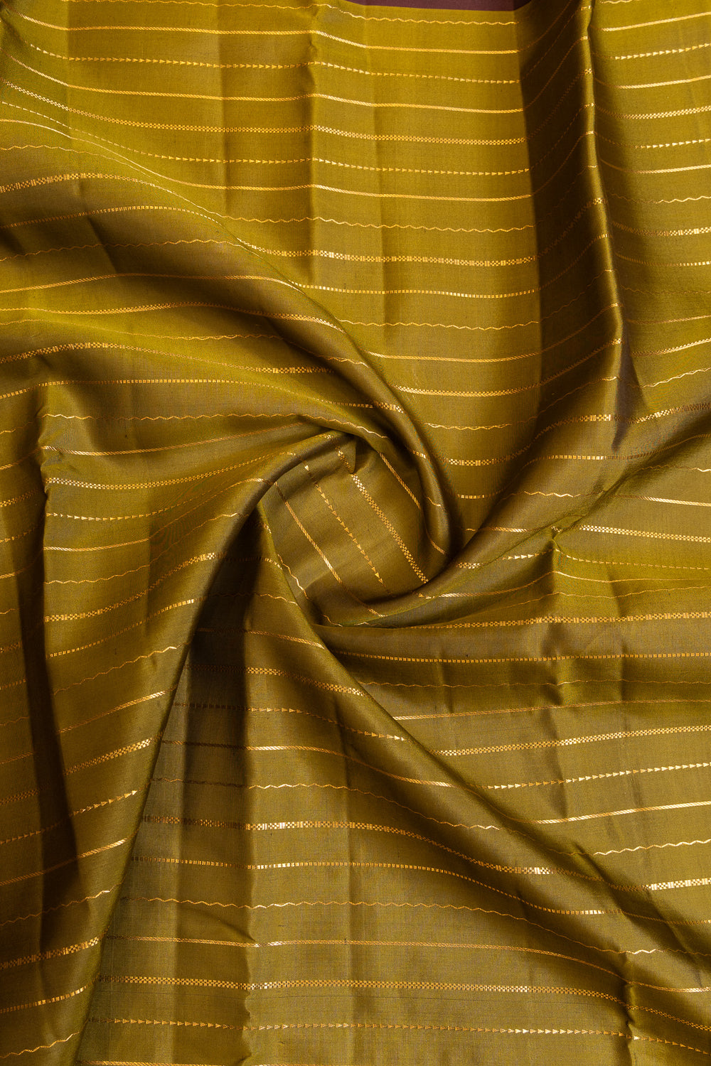 Olive green veldhari stripes pure Kanchipuram silk saree