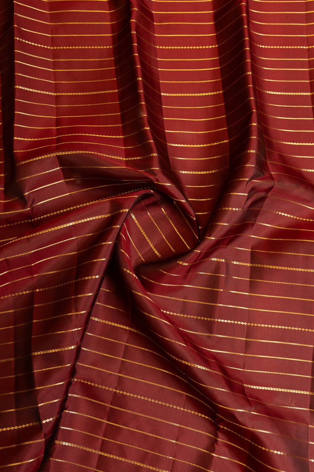 Maroon and jamun stripes pure Kanchipuram silk saree