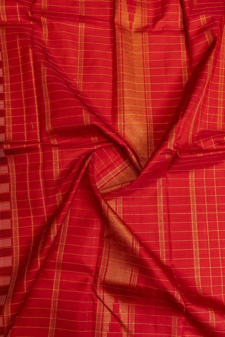 Black and white Checks pure Kanchipuram silk saree