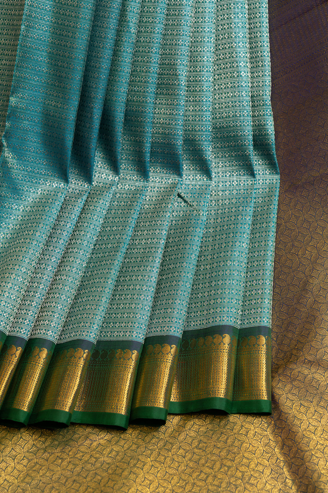 Blue Zari brocade pure Kanchipuram silk saree