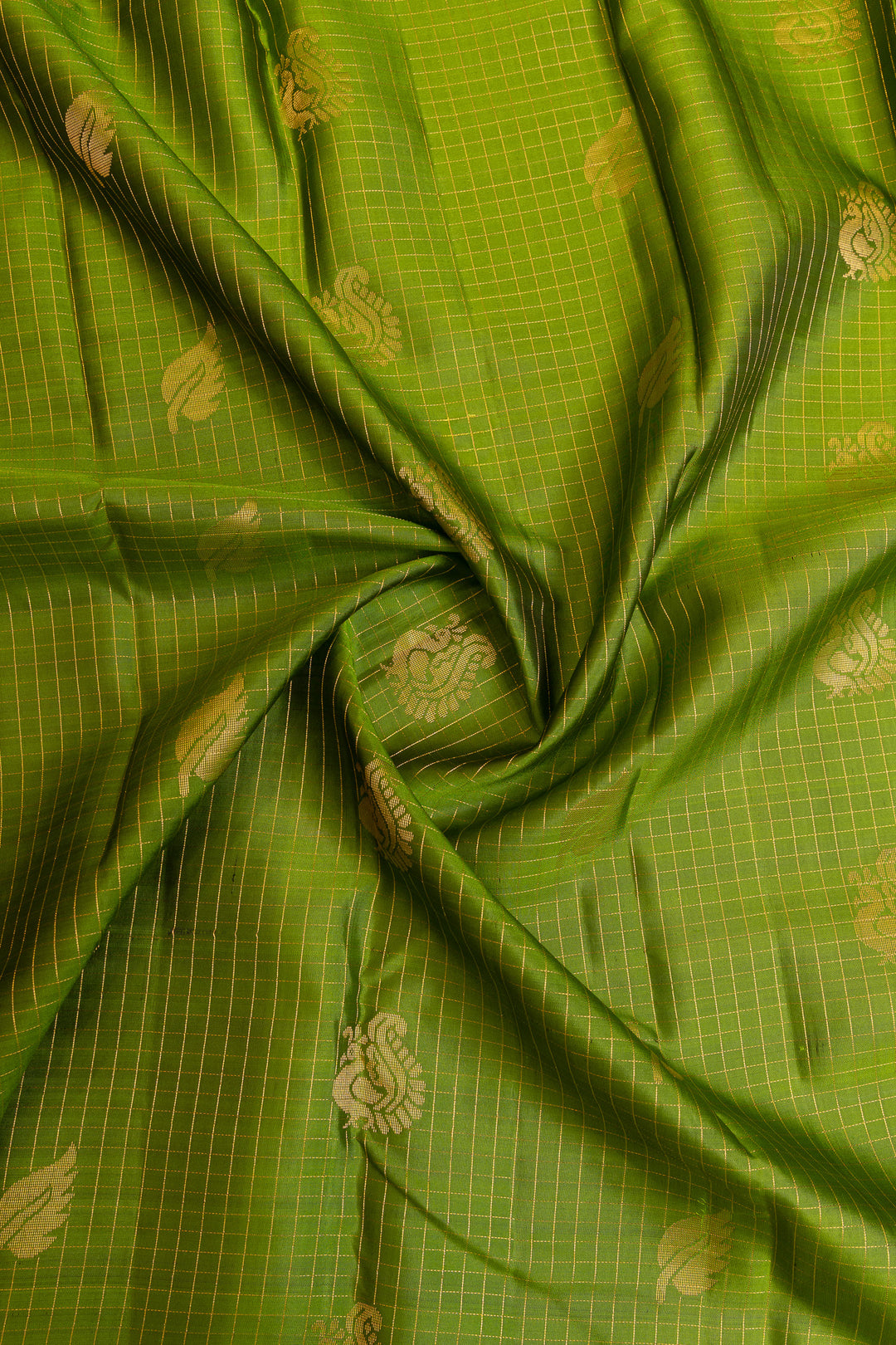 Green Zari checks pure Kanchipuram silk saree